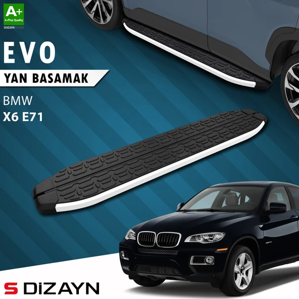 S-Dizayn Bmw X6 E71 Evo Aluminyum Yan Basamak 193 Cm 2008-2014 A+ Kalite ürün görseli 1