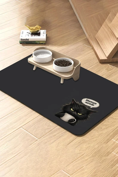 MAtGo Pati Kedi Köpek Beslenme Matı 50x70cm Huysuz Kedi Su Geçirmez Kaymaz Mama Kabı Altlığı Paspası ürün görseli 1