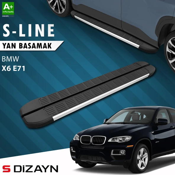 S-Dizayn Bmw X6 E71 S-Line Aluminyum Yan Basamak 193 Cm 2008-2014 A+ Kalite ürün görseli 1