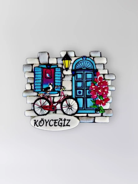 KÖYCEĞİZ Temalı Polyester Kabartmalı  Magnet  7 x 6,5 cm – Dekoratif Hediyelik Buzdolabı Süsü  (kod:1240) ürün görseli 1