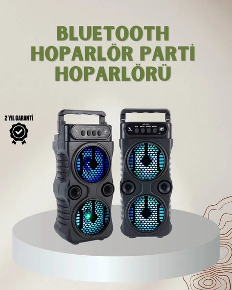 1200 Mah Şarjlı Led Işıklı Bluetooth Hoparlör – Fm Radyolu, Hafıza Kart Destekli ürün görseli 1