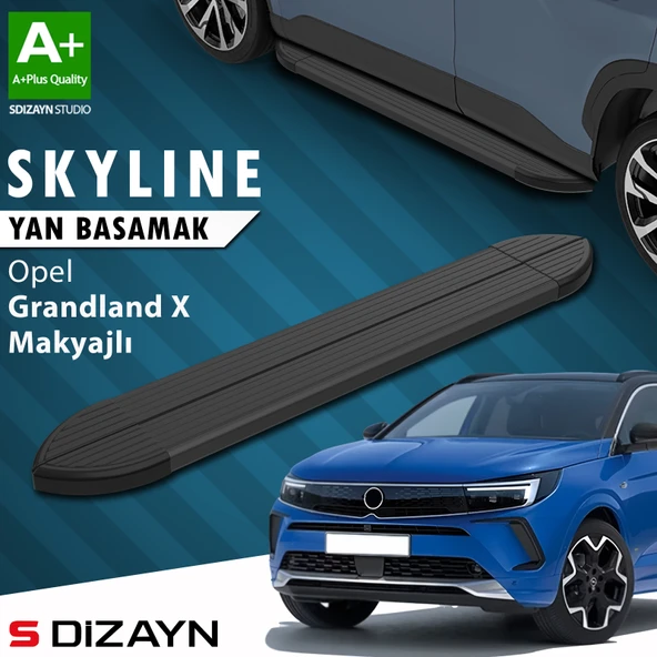 S-Dizayn Opel Grandland X Makyajlı Hybrid Skyline Siyah Yan Basamak 183 Cm 2021-2024 A+ Kalite ürün görseli 1