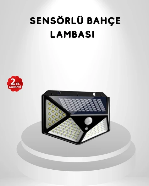 100 Led Güneş Enerjili Bahçe Lambası – Pır Sensörlü, Ip65 Su Geçirmez Dış Mekan Aydınlatma ürün görseli 1