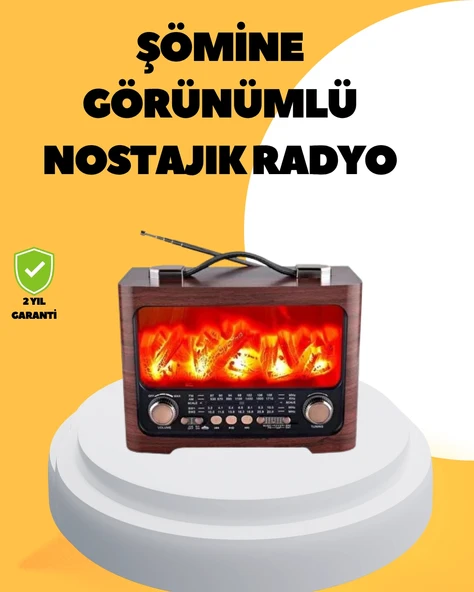 Taşınabilir Şömine Görünümlü Bluetooth Hoparlör – Solar Şarjlı, Alev Işıklı, 7w Ses ürün görseli 1