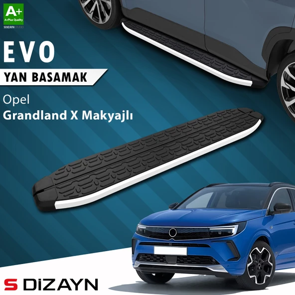S-Dizayn Opel Grandland X Makyajlı Hybrid Evo Aluminyum Yan Basamak 183 Cm 2021-2024 A+ Kalite ürün görseli 1