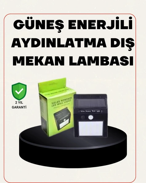 Bahçe Ve Veranda İçin Güneş Paneli İle Otomatik Şarj Olan Led Duvar Lambası ürün görseli 1