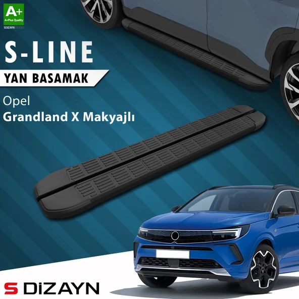 S-Dizayn Opel Grandland X Makyajlı Hybrid S-Line Siyah Yan Basamak 183 Cm 2021-2024 A+ Kalite ürün görseli 1