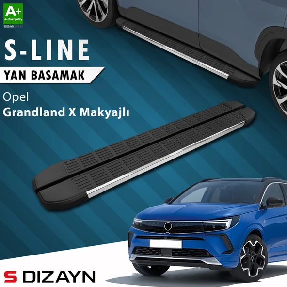 S-Dizayn Opel Grandland X Makyajlı Hybrid S-Line Krom Yan Basamak 183 Cm 2021-2024 A+ Kalite ürün görseli 1