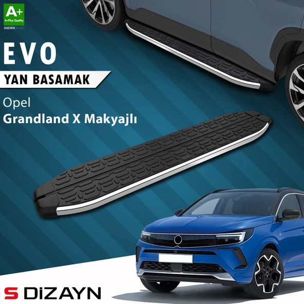 S-Dizayn Opel Grandland X Makyajlı Hybrid Evo Krom Yan Basamak 183 Cm 2021-2024 A+ Kalite ürün görseli 1