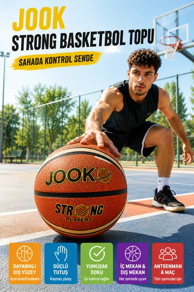 7 Numara Basketbol Topu Kaymaz Yüzey İç Dış Saha Kullanımına Uygun Antrenman ve Maç Topu ürün görseli 1
