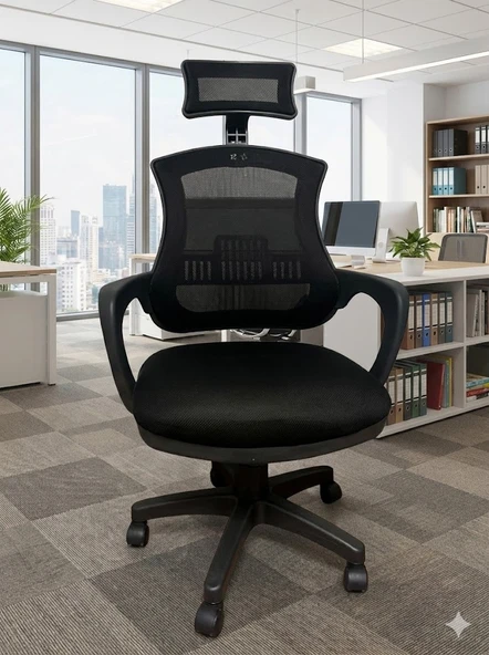 Ergonomik Fileli Ofis Çalışma Koltuğu, Yönetici Koltuğu, Oyuncu Koltuğu ürün görseli 1