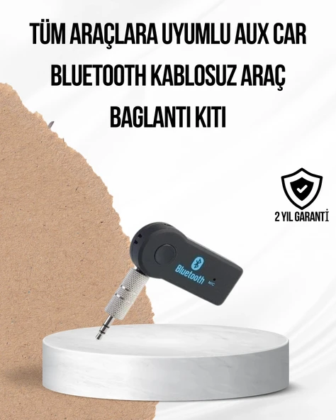 Araç İçi Bluetooth Aux Adaptörü Ve Telefon Görüşme Cihazı ürün görseli 1
