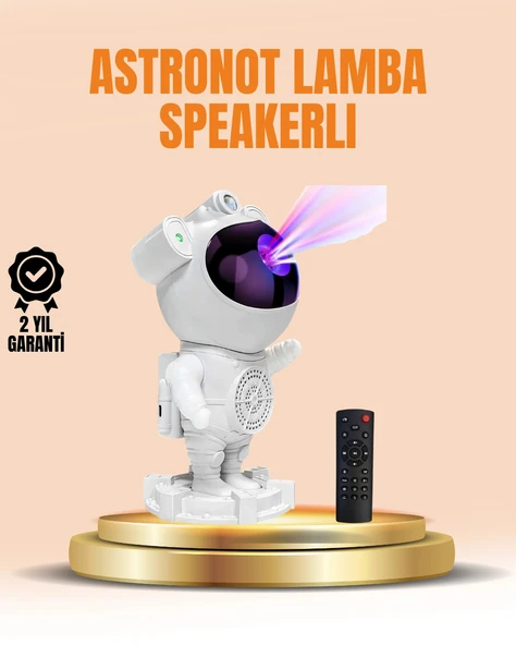 Bluetooth Ve Dahili Ses Özellikli Astronot Projeksiyon Lambası ürün görseli 1