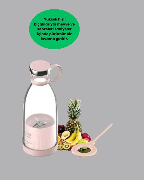 4 Bıçaklı Gıda Sınıfı Paslanmaz Çelik Taşınabilir Blender - Resim 5