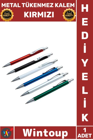 #Kalem Ofis Hediyelik Şık Tasarım Kaliteli Ergonomik Fuar Profesyonel Metal Tükenmez Kalem Kırmızı ürün görseli 1