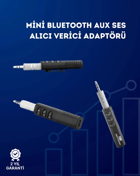 Kablolu Hoparlör Ve Kulaklıklar İçin Bluetooth Adaptör | Mini Boy, Klipsli, Taşınabilir ürün görseli 1