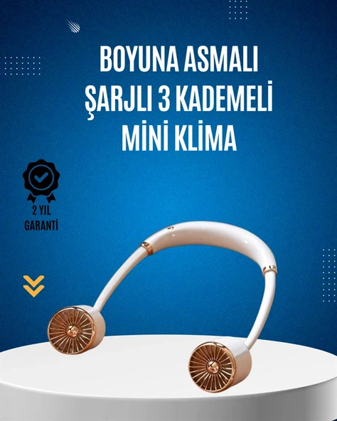 Usb Şarjlı Boyun Fanı | Hafif, Katlanabilir, Taşınabilir, Düşük Gürültülü Fan ürün görseli 1