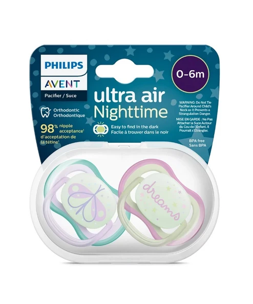 Ultra Air Gece Emziği 0-6 Ay, 2'li Kız, SCF376/19 ürün görseli 1