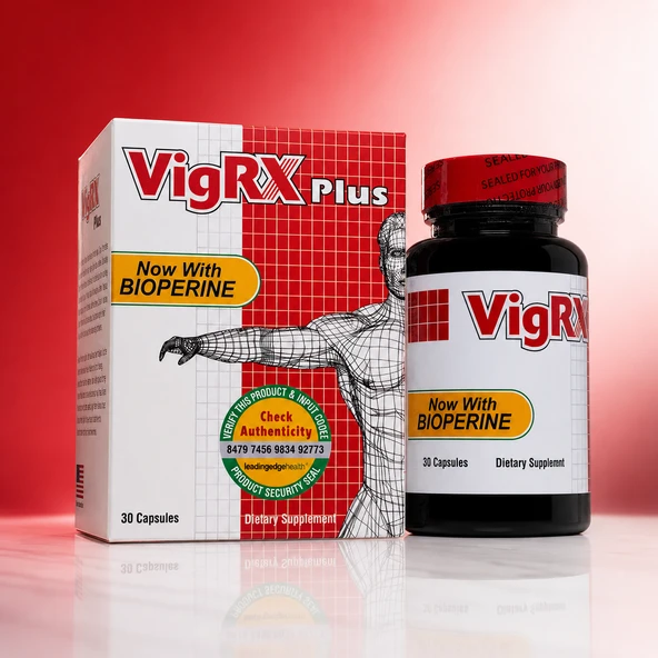 VigRX Plus Bioperine İçeren Erkeklere Özel Takviye Edici Gıda,Geliştirici, Sertlik,Performans 30 Kapsül ürün görseli 1