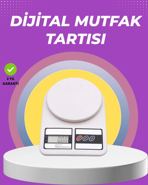 Beyaz Plastik Dijital Mutfak Tartısı – 24x16.8x1.5cm ürün görseli 1