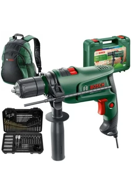 Bosch EasyImpact 600 Darbeli Matkap 600W + 103 Parça Aksesuar Seti + Taşıma Çantası ürün görseli 1