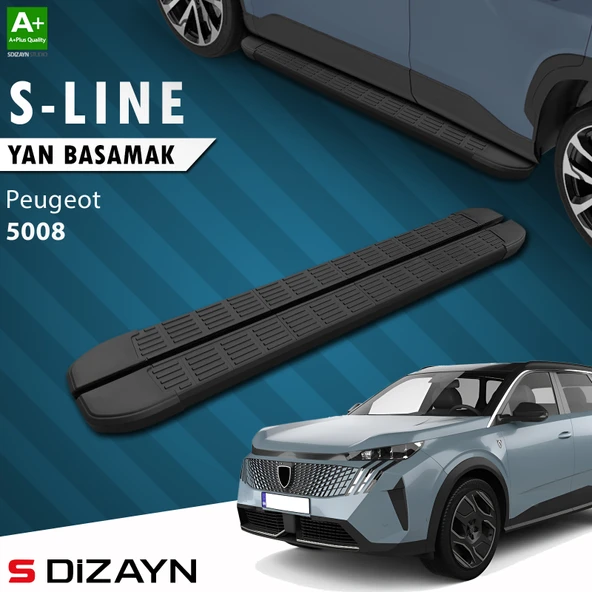 S-Dizayn Peugeot 5008 3 Elektrikli S-Line Siyah Yan Basamak 203 Cm 2024 Üzeri A+ Kalite ürün görseli 1