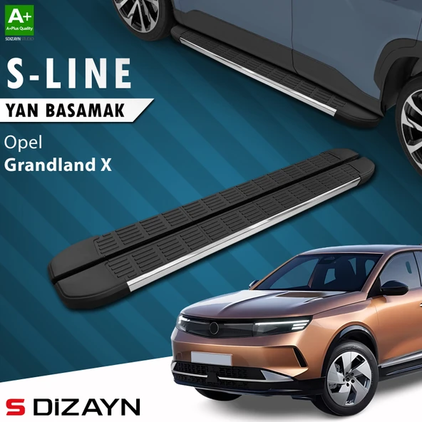 S-Dizayn Opel Grandland 2 Hybrid Benzinli S-Line Krom Yan Basamak 193 Cm 2024 Üzeri A+ Kalite ürün görseli 1