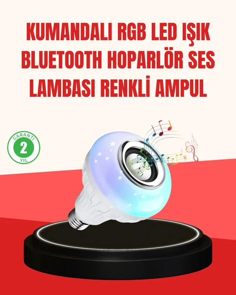 Akıllı Led Ampul – E27 Uyumlu Ve Müzik Çalarlı Tasarım ürün görseli 1