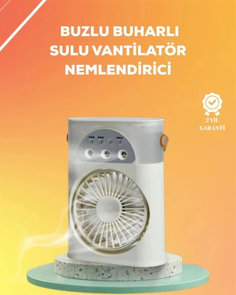 Mini Klima Fan | Usb'li, 7 Renk Gece Işığı, 3'ü 1 Arada Fonksiyon ürün görseli 1