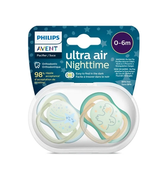 Ultra Air Gece Emziği 0-6 Ay, 2'li Erkek, SCF376/18 ürün görseli 1