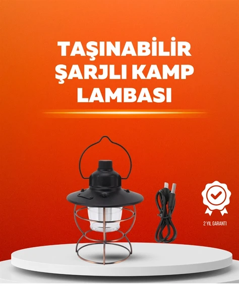 4 Fonksiyonlu Dekoratif Kamp Lambası – Tungsten Ampul, Usb Çıkışlı ürün görseli 1