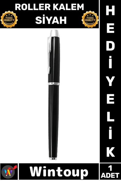 #RollerKalem Lüks Ergonomik Profesyonel Ofis Promosyon Hediye Kutulu Şık Akışkan Roller Kalem Siyah ürün görseli 1