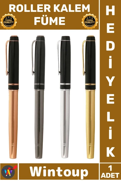 #Kalem Lüks Ofis Hediyelik Tasarım Metal Akıcı Yazım Ergonomik Şık Kaliteli Roller Kalem FÜME ürün görseli 1