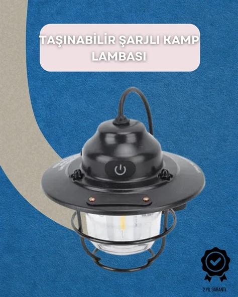 Dış Mekan İçin Şık Led Fener – 4400mah Pil, Ipx4 Su Geçirmez, Asılabilir ürün görseli 1