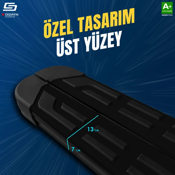 S-Dizayn Citroen C3 Aircross 2 S-Plus Siyah Yan Basamak 183 Cm 2024 Üzeri A+ Kalite ürün görseli 1
