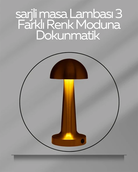 Usb Şarjlı Dokunmatik Led Masa Lambası – 3 Renk Modu & Dimmer ürün görseli 1