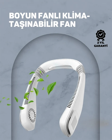 Usb Şarjlı Giyilebilir Fan | 5 Kademeli Rüzgar Hızı, Sessiz Turbo Soğutma, 360° Hava Sirkülasyonu ürün görseli 1