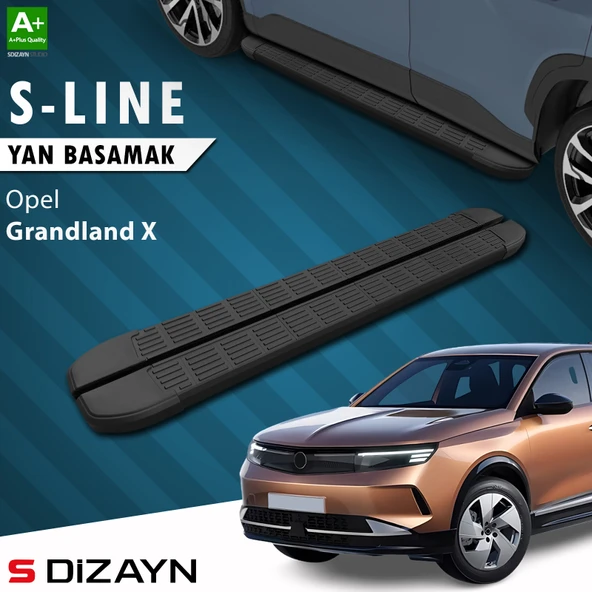 S-Dizayn Opel Grandland 2 Hybrid Benzinli S-Line Siyah Yan Basamak 193 Cm 2024 Üzeri A+ Kalite ürün görseli 1
