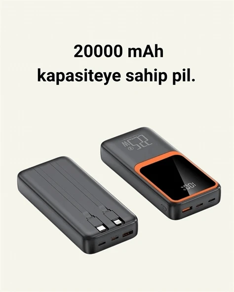 20000 Mah Taşınabilir Powerbank | Çok Kablolu, Hızlı Şarj Destekli (22.5w) ürün görseli 1