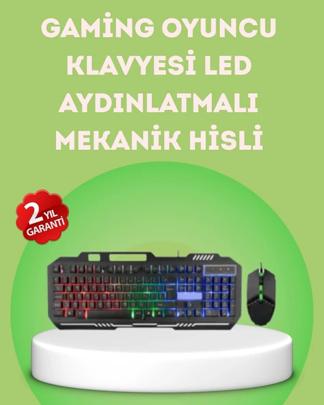 Gaming Klavye Ve Mouse Seti Pg8018 – Dayanıklı Tuşlar, Hızlı Komut ürün görseli 1