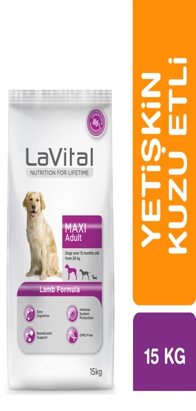 LaVital Maxi Adult Orta&Büyük Irk Kuzu Etli Yetişkin Kuru Köpek Maması 15 Kg ürün görseli 1