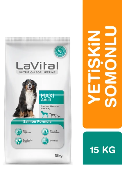LaVital Maxi Adult Orta&Büyük Irk Yetişkin Somonlu Kuru Köpek Maması 15 Kg ürün görseli 1