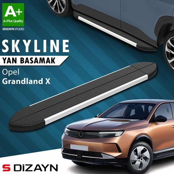 S-Dizayn Opel Grandland 2 Hybrid Benzinli Skyline Aluminyum Yan Basamak 193 Cm 2024 Üzeri A+ Kalite ürün görseli 1