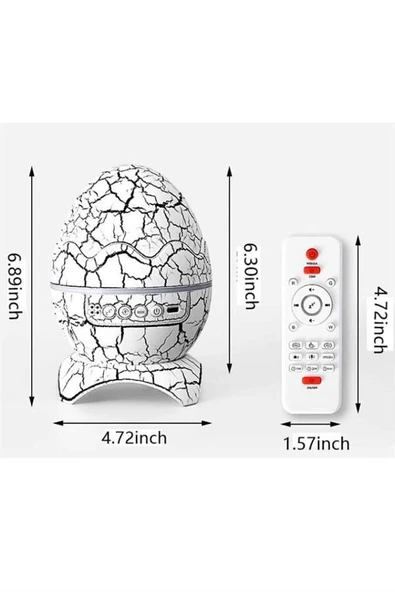 Yumurta Şeklinde Su Dalgalı Bluetooth Speaker Lamba Renkli Şarjlı - Resim 3
