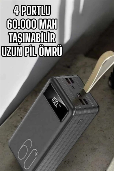Powerbank 60.000 Mah Dijital Göstergeli 4 Portlu Taşınabilir ürün görseli 1