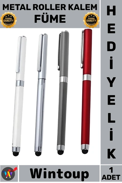 #Kalem Lüks Ofis Hediyelik Dokunmatik Şık Tasarım Kurumsal Seri Metal Touchpen Roller Kalem Füme ürün görseli 1