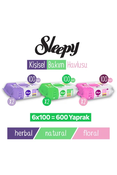 Sleepy Karma Kişisel Bakım Havlusu 6x100 (600 Yaprak) ürün görseli 1