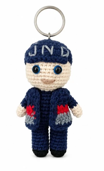 Maskot Jandarma Bebek Amigurumi Organik Anahtarlık Oyuncak ürün görseli 1