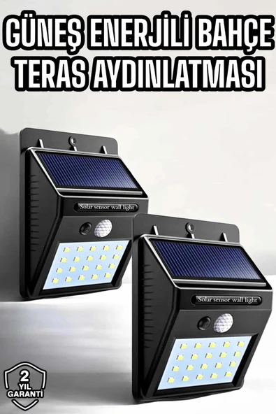 Solar Güneş Enerji Panelli Sensörlü Lamba Enerji Tasarruflu ürün görseli 1