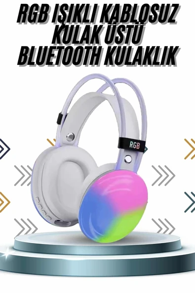Kablosuz Bluetooth Kulaklık Rgb Işıklı Kulak Üstü 5.3 Bluetooth Bağlantılı ürün görseli 1